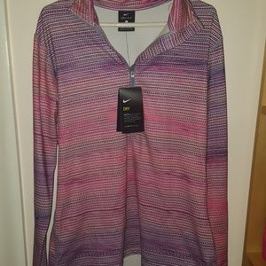 NWT Nike 1/4 zip dry fit pink sweater